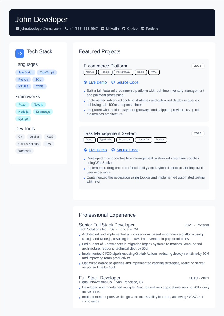 Resume Preview